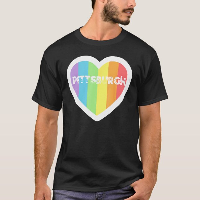 Camiseta Pittsburgh Rainbow Gay LGBTQIA+ Pride Men Women Bo (Anverso)