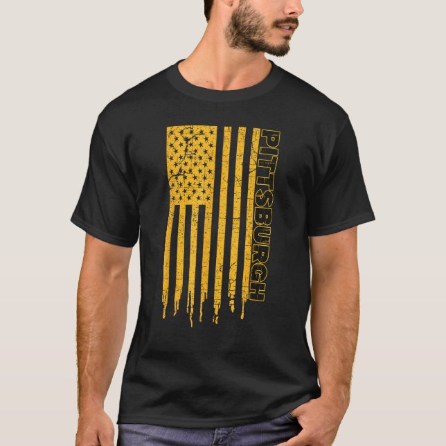 Camiseta Pittsburgh USA Flag Patriotic American City Of Pit (Anverso)