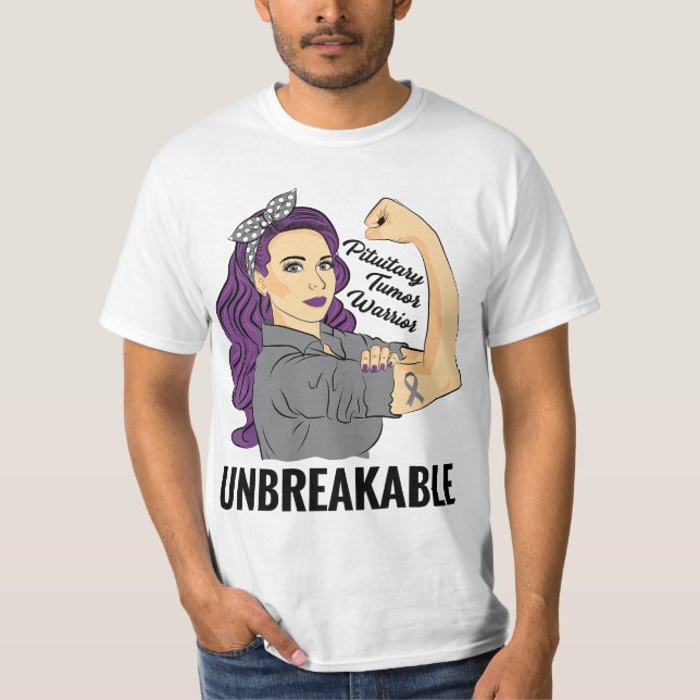 Camiseta Pituitary Tumor Warrior Unbreakable Gland Awarenes (Anverso)