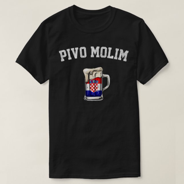 Camiseta pivo molim croatia cerveza por favor croatia (Diseño del anverso)