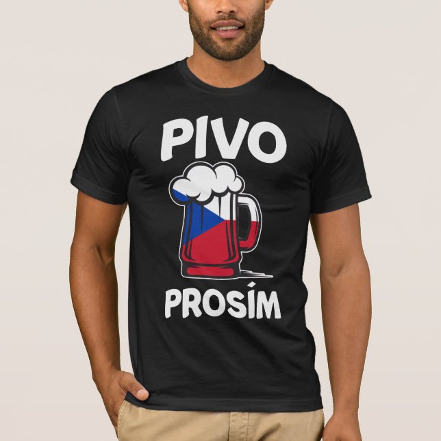 Camiseta Pivo Prosim Cerveza checa ama alcohol Humor (Anverso)