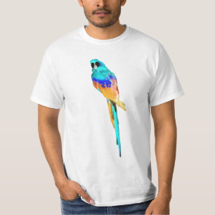 Camiseta PixDezines acuarela guacamayo/azul