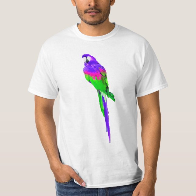 Camiseta PixDezines acuarela macaw/púrpura (Anverso)