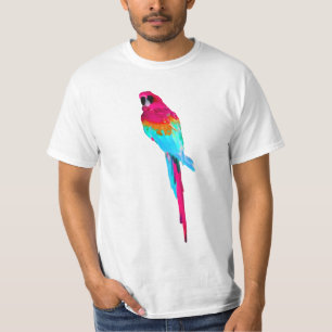 Camiseta PixDezines acuarela macaw/rosa