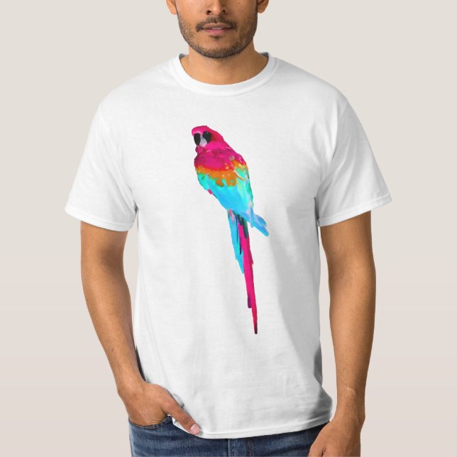 Camiseta PixDezines acuarela macaw/rosa (Anverso)