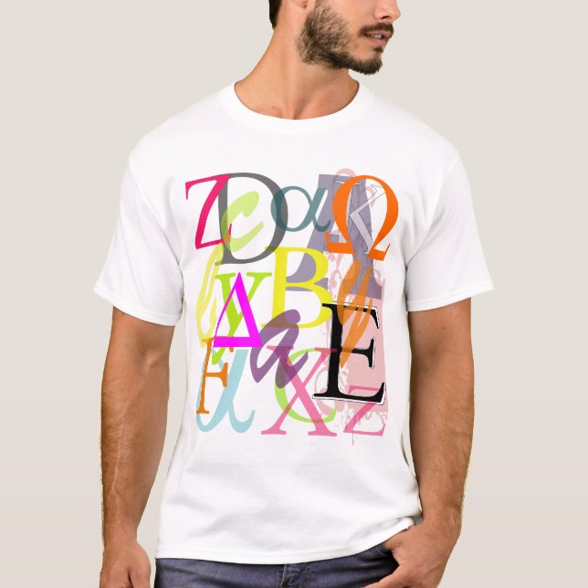 Camiseta PixDezines Alfabeto Griego (Anverso)