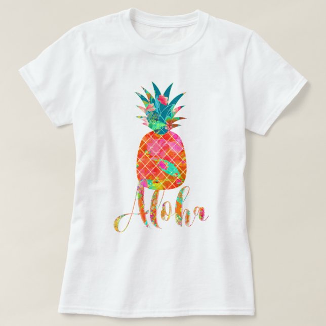 Camiseta PixDezines Aloha Piña (Diseño del anverso)