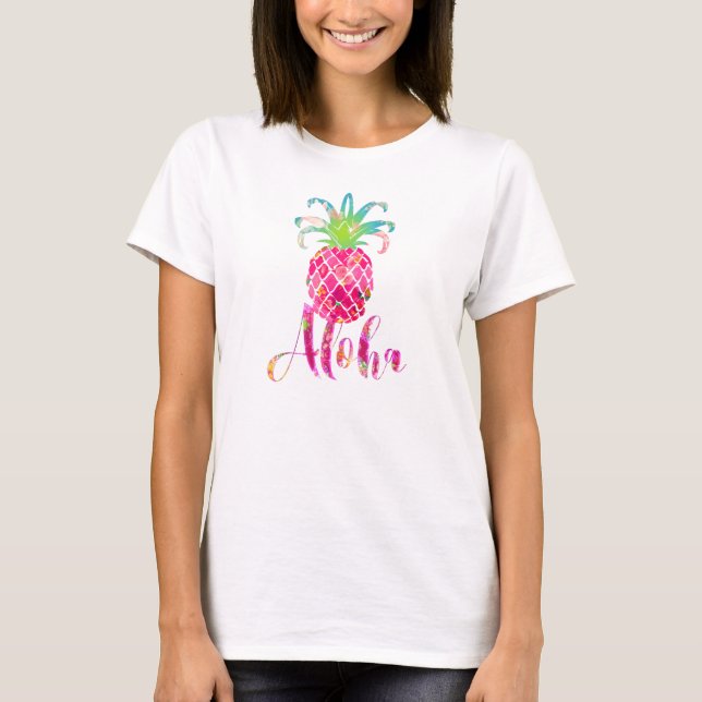 Camiseta PixDezines Aloha Piña (Anverso)