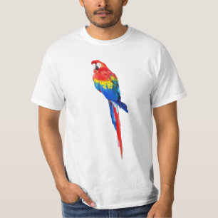 Camiseta PixDezines color agua macaw/rojo