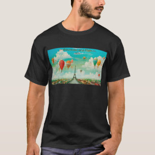 Camiseta PixDezines globos vintage / eiffel / parís