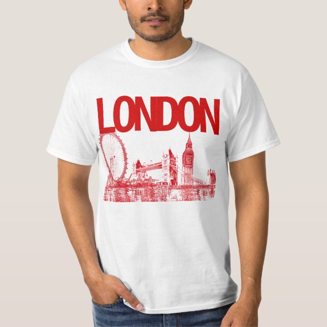 Camiseta PixDezines londres/citiscape/esbozado (Anverso)