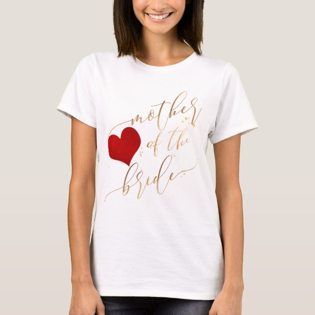 Camiseta PixDezines Madre de la novia/Faux Gold Script (Anverso)