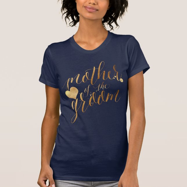 Camiseta PixDezines Madre del Guión de Oro Groom/Faux (Anverso)