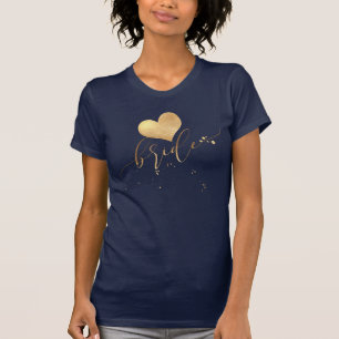 Camiseta PixDezines Modern Bride/Faux Gold Script