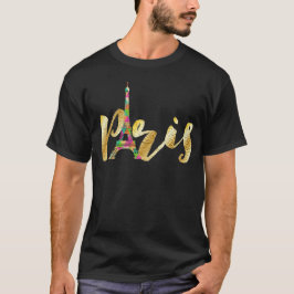 Camiseta PixDezines paris, torre de neón eiffel