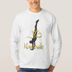 Camiseta PixDezines postura de parada de manos/Namaste/Om