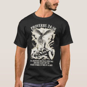 Camiseta PixDezines Proverbios 24:16 Para el Hombre Justo