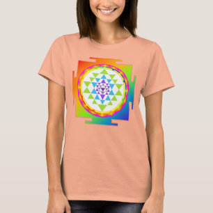 Camiseta PixDezines Sri Yantra/Arcoíris