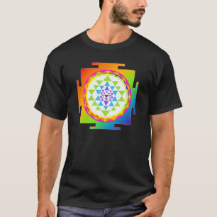 Camiseta PixDezines sri yantra/chakra clearing/rainbow