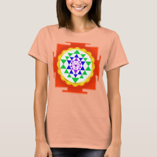 Camiseta PixDezines Sri Yantra Limpieza de Chakra/Resplando