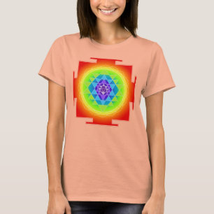 Camiseta PixDezines Sri Yantra/Naranja