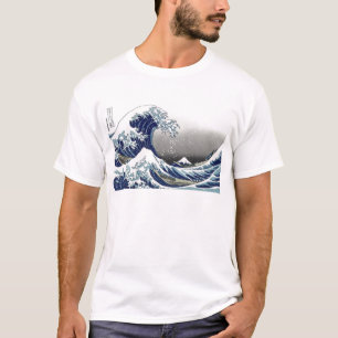 Camiseta PixDezines Vintage, Gran Ola, Hokusai 葛飾北斎の神奈川沖浪