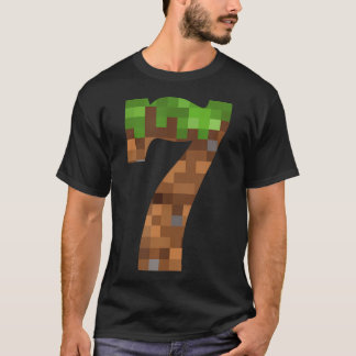 Camiseta Pixel 7 Años Número De Cumpleaños Siete Siete Años