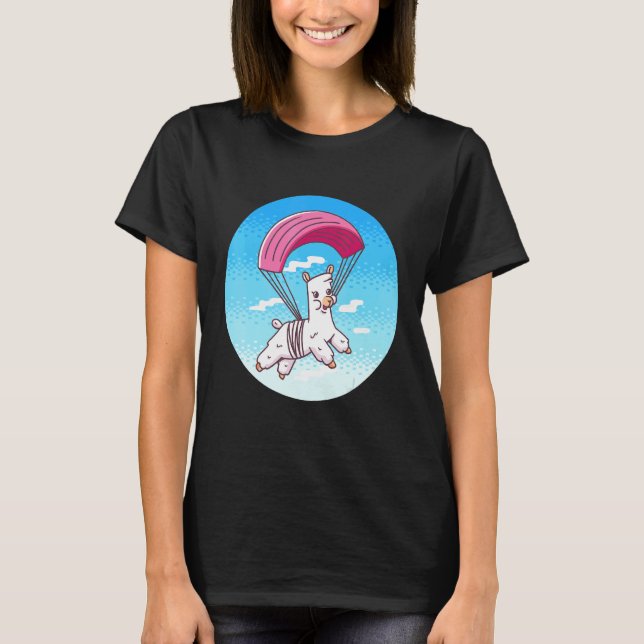 Camiseta Píxel Alpaca Paracaidismo (Anverso)
