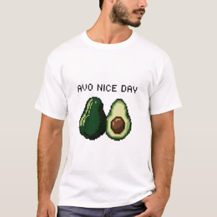 Camiseta Pixel Art Aguacate Avo Nice Day Cute Retro Diseño