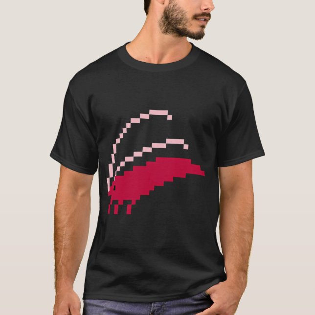 Camiseta Pixel Art Camarón Rojo Bigotes Lindos (Anverso)
