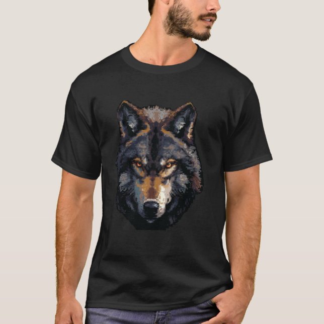 Camiseta Pixel Art Lover - Wolf Dad Mom (Anverso)
