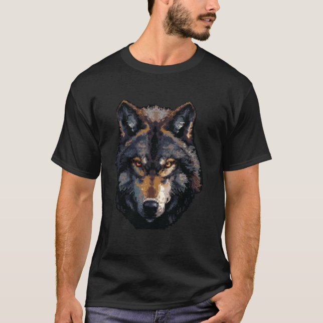 Camiseta Pixel Art Lover - Wolf Dad Mom (Anverso)