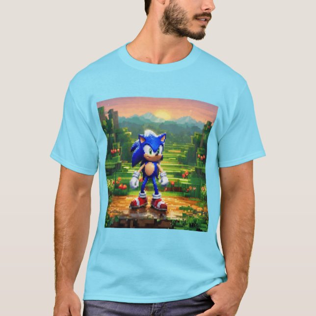 Camiseta Pixel Art Sonic (Anverso)