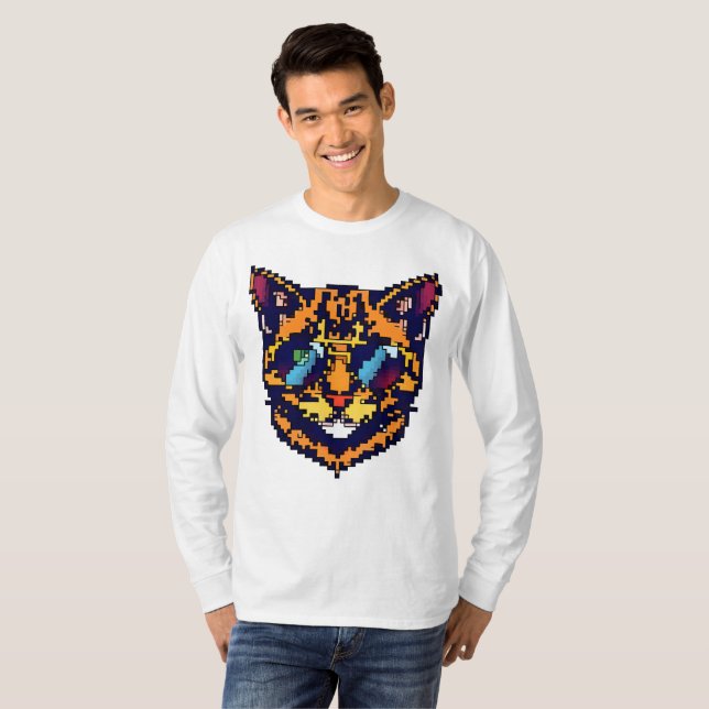 Camiseta Pixel Bengal Cat (Anverso completo)