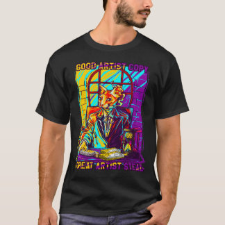Camiseta Pixel Cat Buen Artista Gran Artista Diseñ