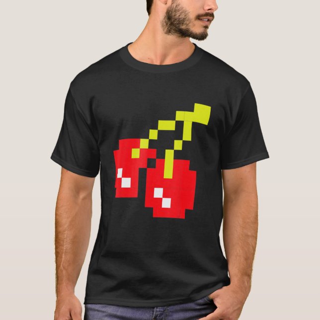 Camiseta Pixel Cherries 80 Videojuego Halloween Costume Ea (Anverso)