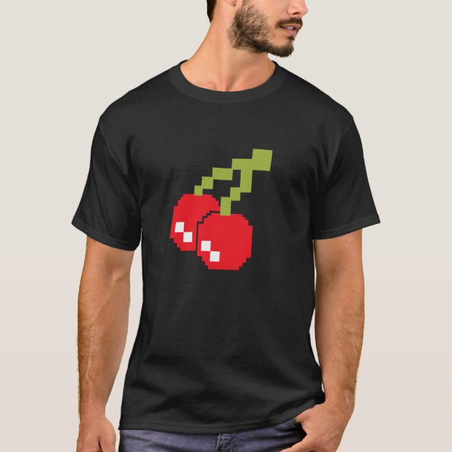 Camiseta Pixel Cherries 80s Video Game Costume de Halloween (Anverso)