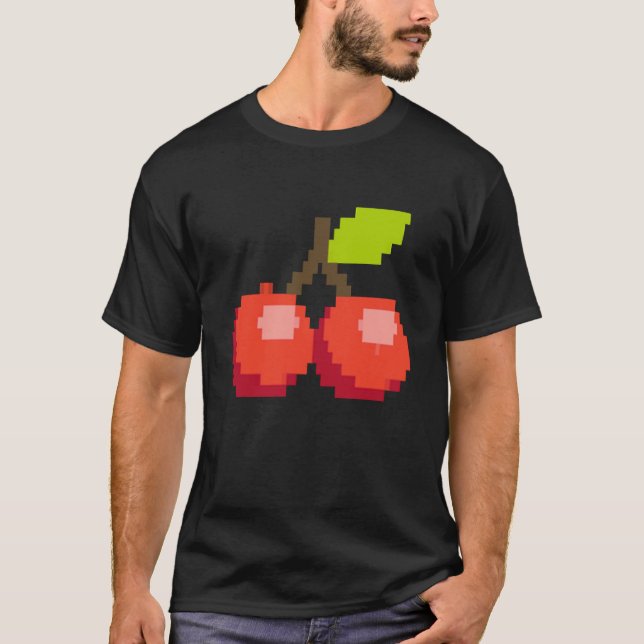 Camiseta Pixel Cherry Summer Fruit 8 bit Fruit (Anverso)