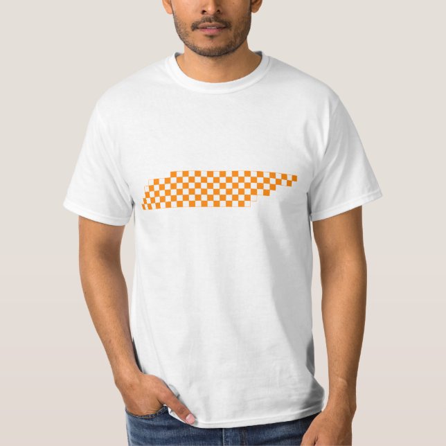 Camiseta Pixel colegial Tennessee del naranja y del blanco (Anverso)