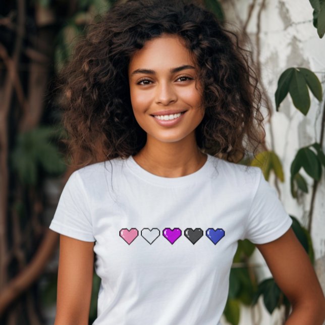 Camiseta Píxel Corazón de Pabellón de Líquidos de Género (Subido por el creador)