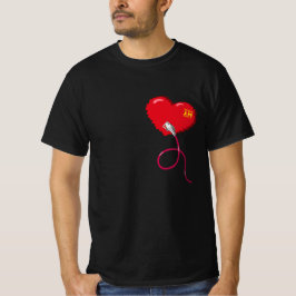 Camiseta Pixel Corazones conectados pareja coincidente dere
