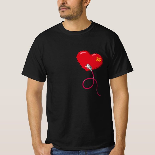 Camiseta Pixel Corazones conectados pareja coincidente dere (Anverso)