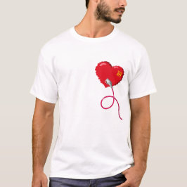 Camiseta Pixel Corazones conectados pareja coincidente dere