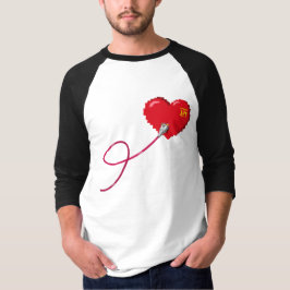 Camiseta Pixel Corazones conectados Traje de pareja coincid