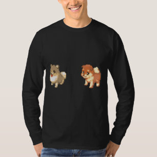 Camiseta Pixel Dogs Pomeranian Y Shiba Inu