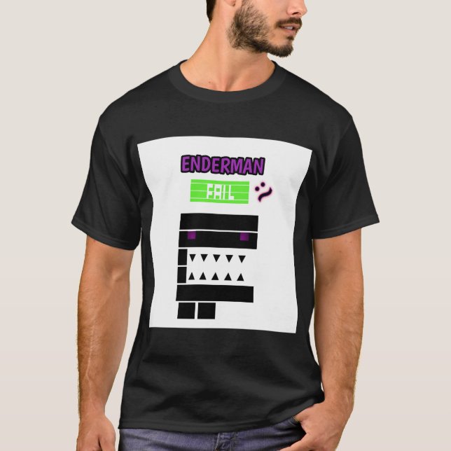Camiseta Pixel Enderman Fail Shirt - Funny Gamer Retro Tee (Anverso)