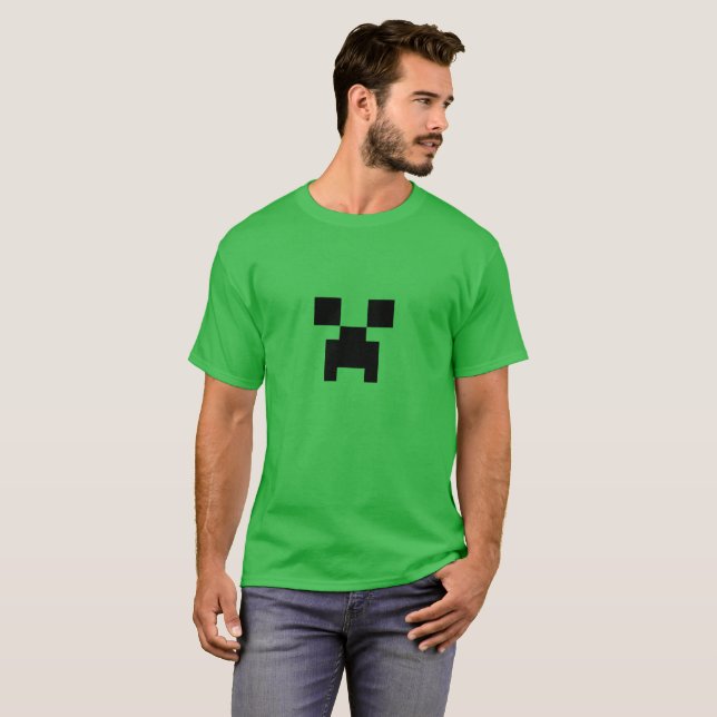 Camiseta Pixel Face - Estilo Blocky (Anverso completo)