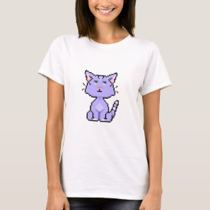 Camiseta píxel-grumpy-cat-mono-mascota-raya-animal