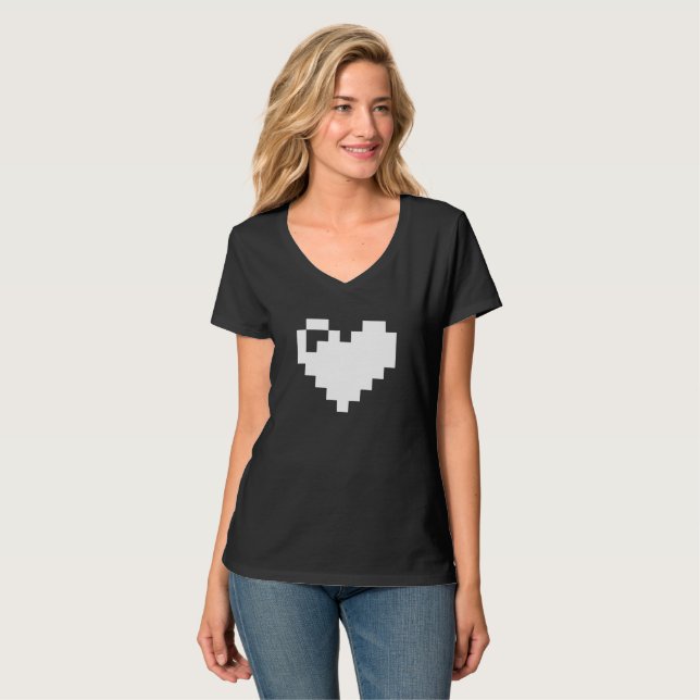 Camiseta Pixel Heart 8 bits (Anverso completo)