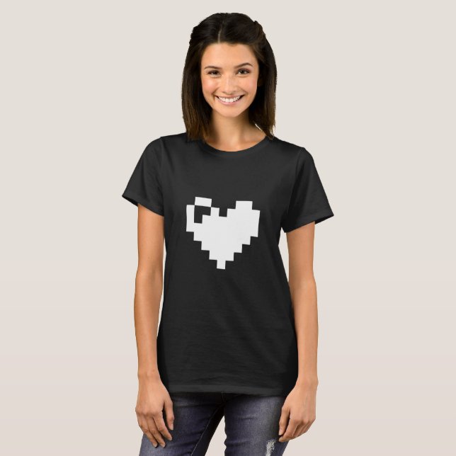 Camiseta Pixel Heart 8 bits (Anverso completo)